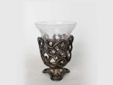Cast iron Candle Holder with leaf shaped